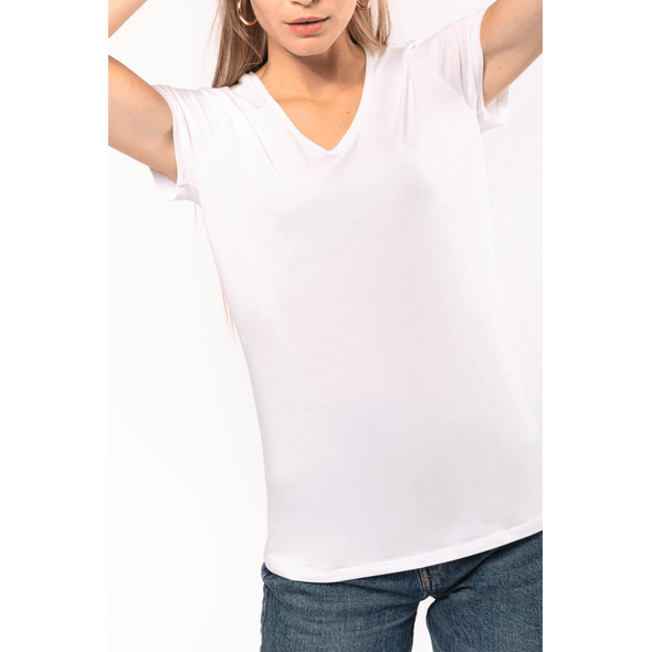 Kariban | Short-sleeved v-neck women's T-shirt